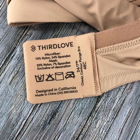 Thirdlove Classic Contour Uplift Taupe Plunge Bra NWT size 46C Mesh Trim - Picture 7 of 10